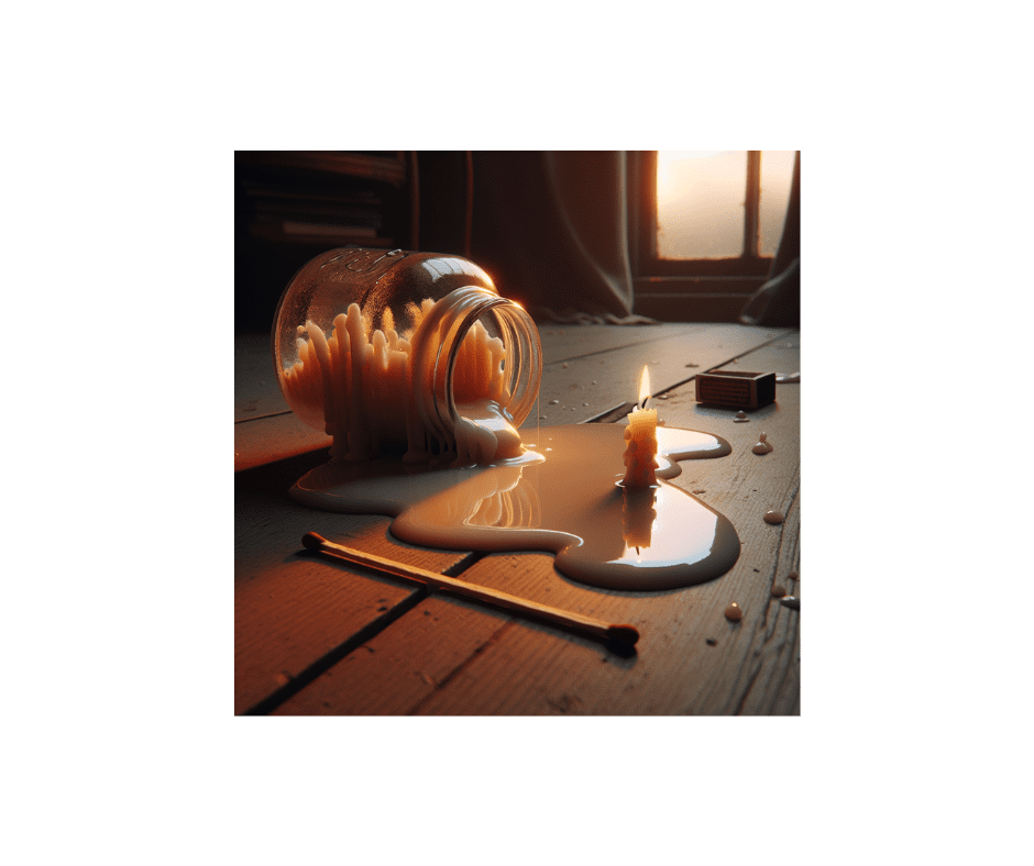 A candle is lit on the table in front of a window.